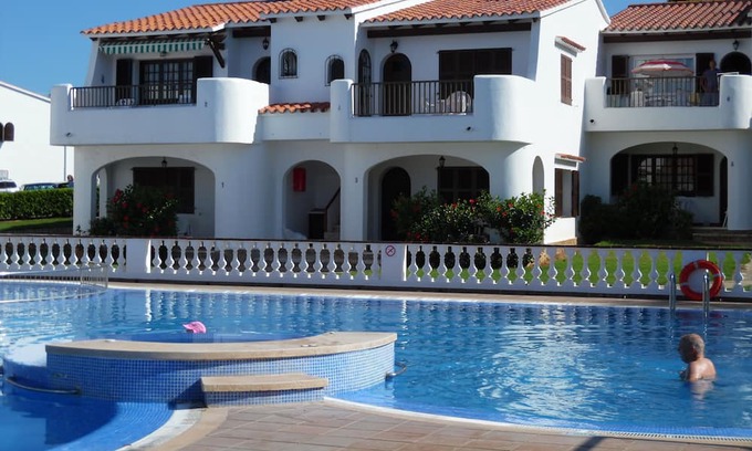 Sant Jaume Mediterrani Apartamento | Son Bou Gardens, first floor, air conditioned family apartment with pool view
