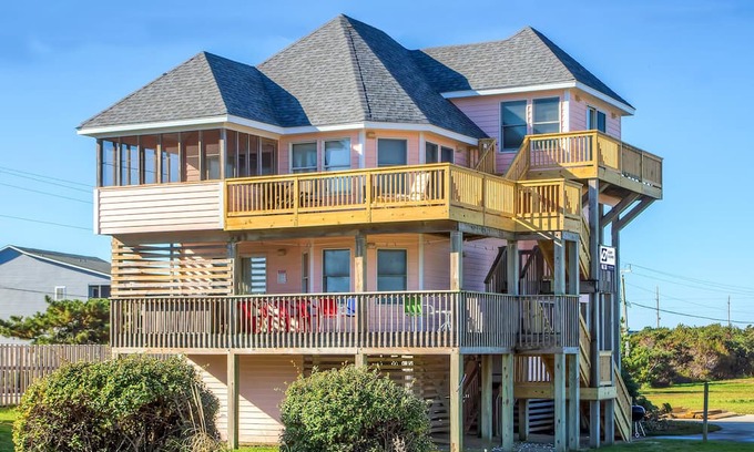 Rodanthe Casa | Casa de ensueño con vista al mar y piscina, jacuzzi, paseo marítimo a la playa, se admiten perros