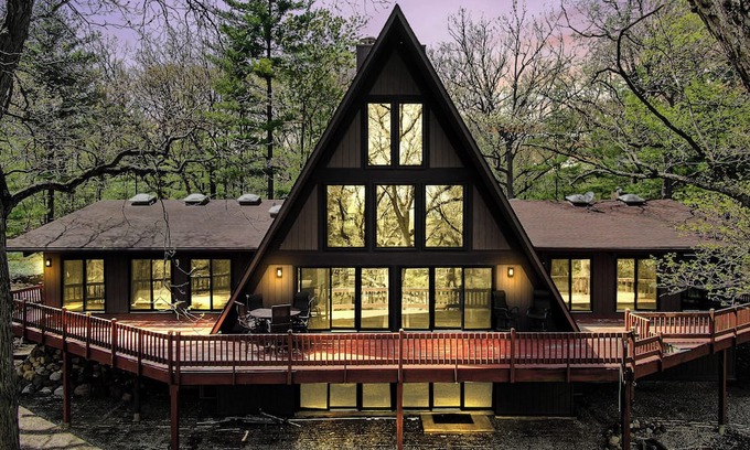 Bull Valley Casa | Private A-Frame on 5 Acres with a Fishing Pond and Rock Wall