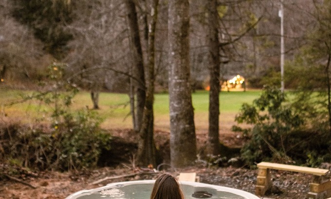 Brevard Apartamento | Yurt Experience - Hot Tub - Creekside - Private Pond-