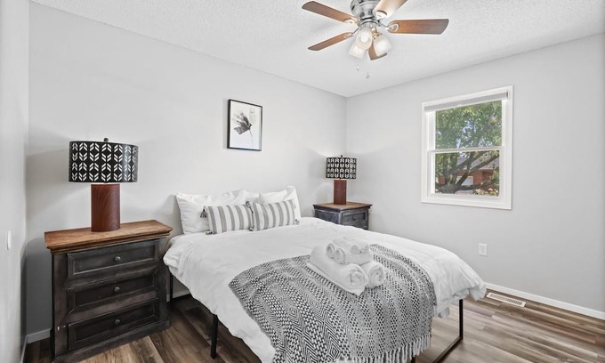 Joplin Casa | Stylish Rancher in Quiet, Tree Lined Neighborhood.