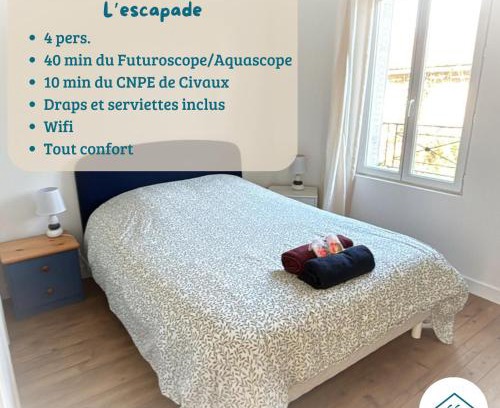 Lussac-les-Chateaux Apartamento | L'ESCAPADE T3 avec terrasse privative